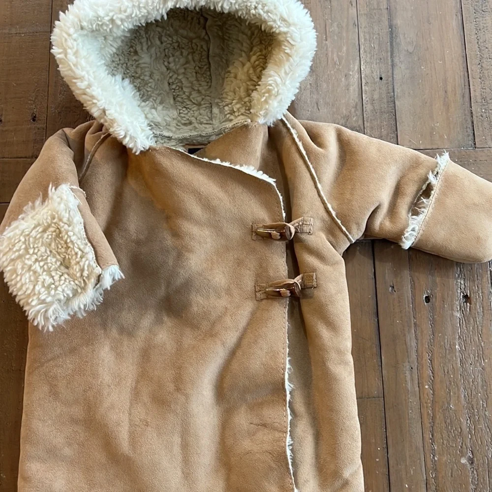 Gap faux suede shearling baby bunting